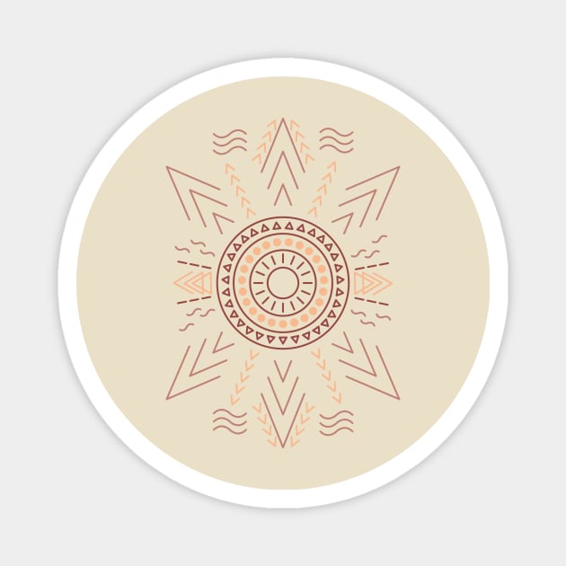 Boho Sun Tribal Design Magnet by JDP Designs